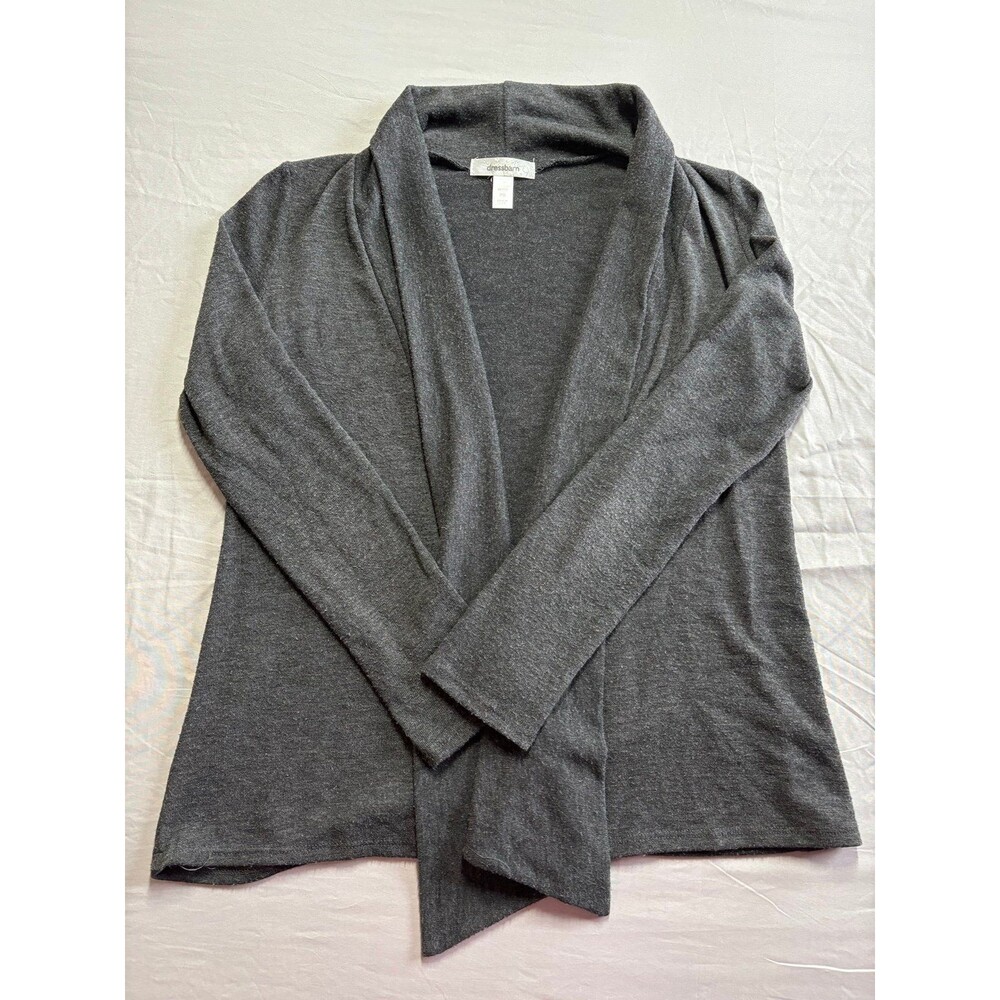 Dress Barn Grey Flowy Cardigan Sweater size small petite